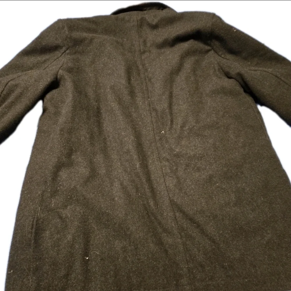 Chaps Mens Wool Blend Coat Jacket Black Button Front L Classic